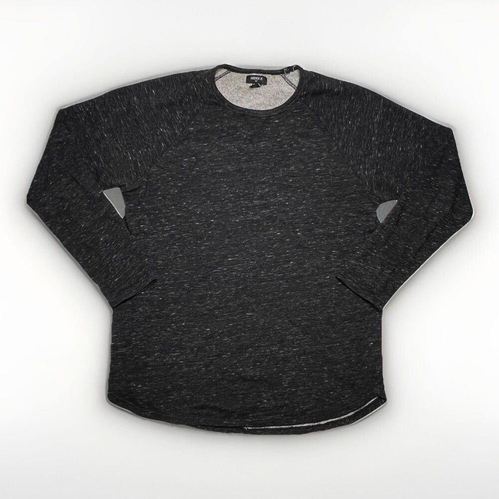 Forever 21 Men's Sweater Pullover Two Tone Black/Gray Long Sleeve Size L